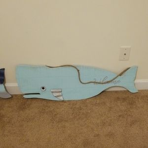 Wood whale decor